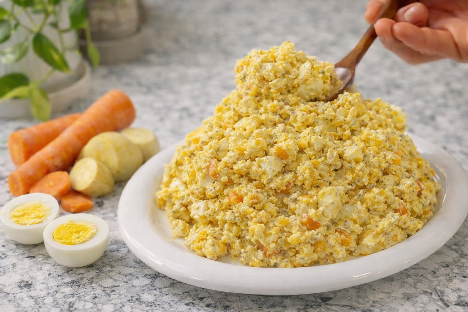 Healthy Sweet Potato Carrot Egg Salad Recipe